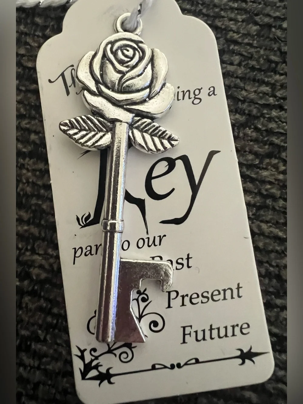 28 Silver Rose Key Bottle Opener Favors with tags Assembled